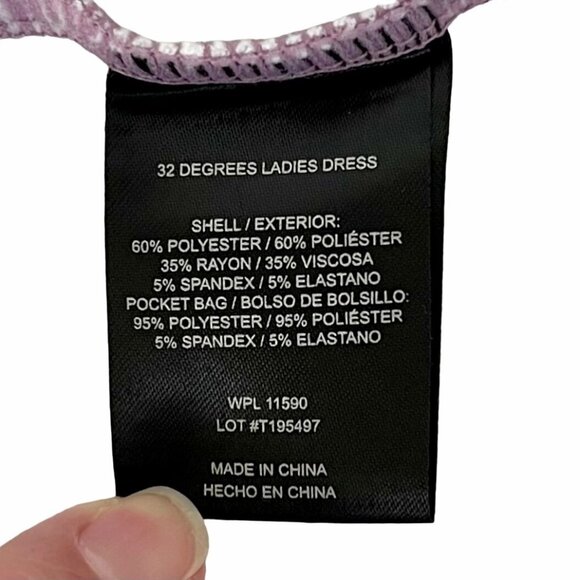 Womens 32 Degrees Cool Dress w/ Pockets Comfy Striped Short Sleeve V-Neck Sz L - Picture 9 of 14